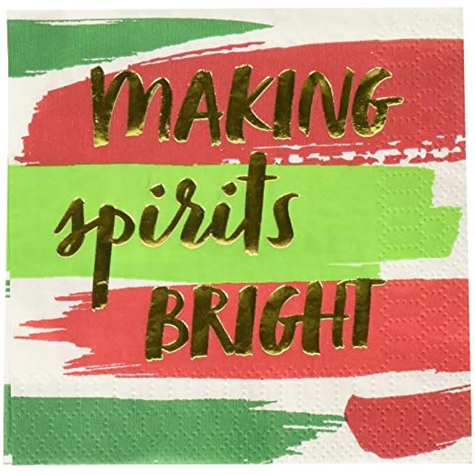 CHRISTMAS PARTY MAKING SPIRITS NAPKINS, GOLDEN - Image 1